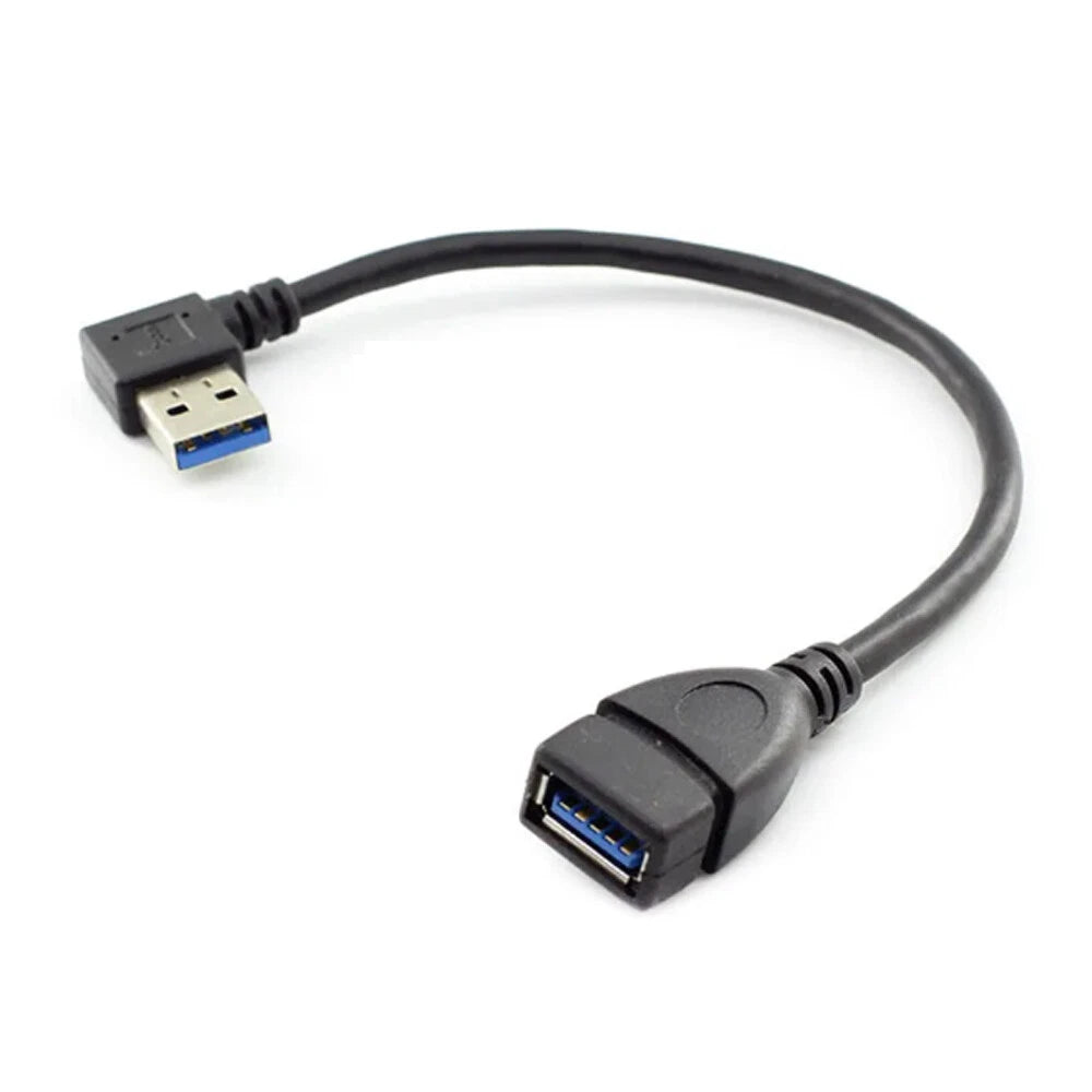 3Pcs USB 3.0 Male to Female Extension Cable 20cm 90 Degree Left Angled