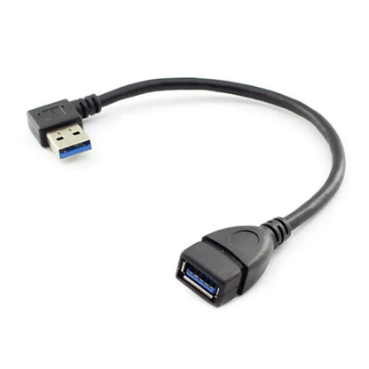 3Pcs USB 3.0 Male to Female Extension Cable 20cm 90 Degree Left Angled