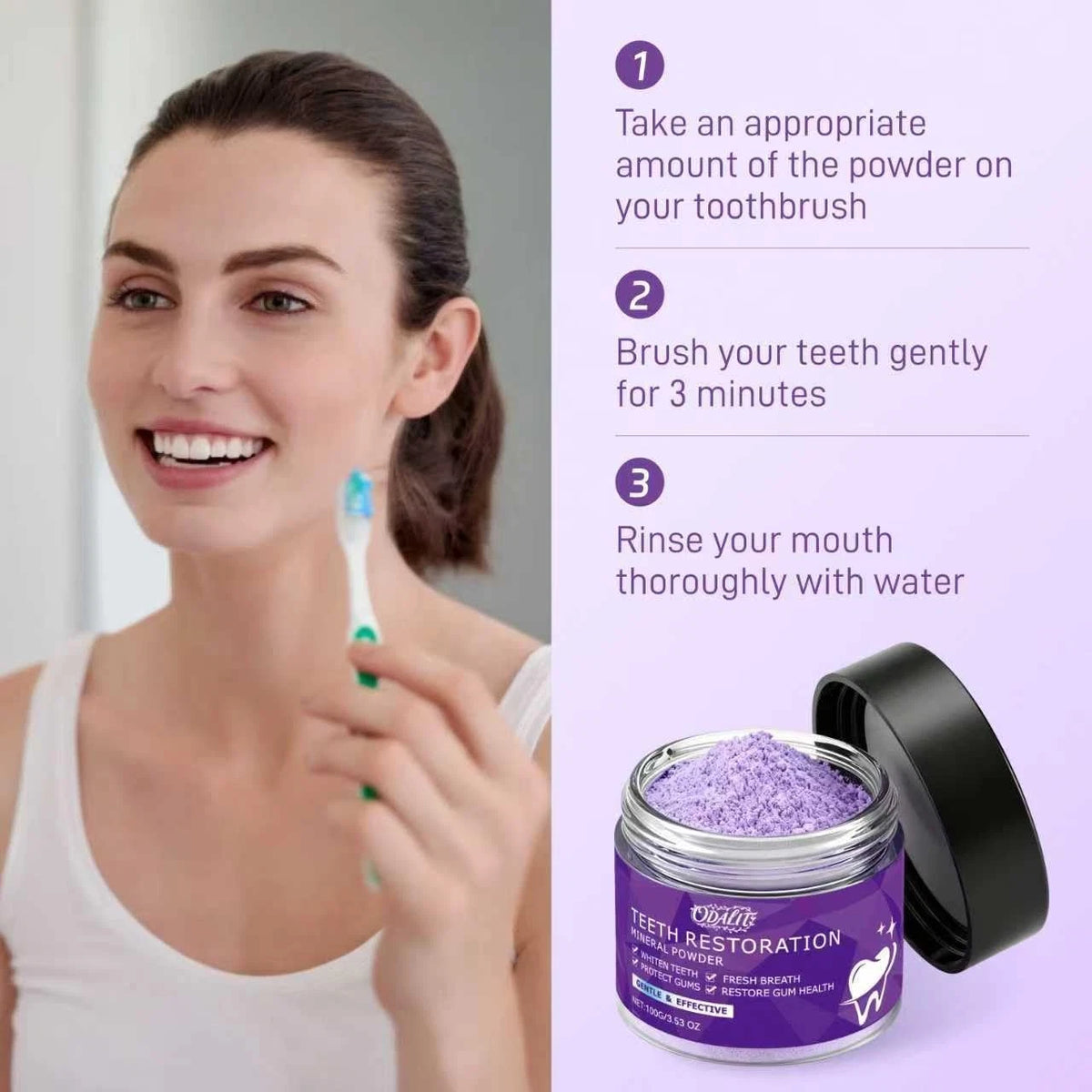 Teeth Whitening Mineral Powder for Teeth Restoration (1 Ounce)