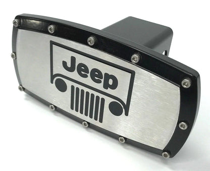 Tow Hitch Cover Plug Replacement for Jeep (Black Grille Emblem) (2007–2018)