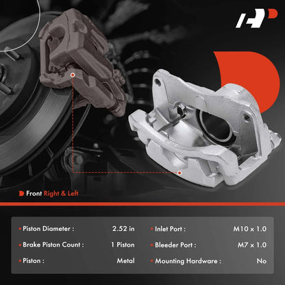 2X Front Brake Calipers with Bracket for Toyota Camry (2002–2004) 47721-06080, 47750-06080, 47730-06080