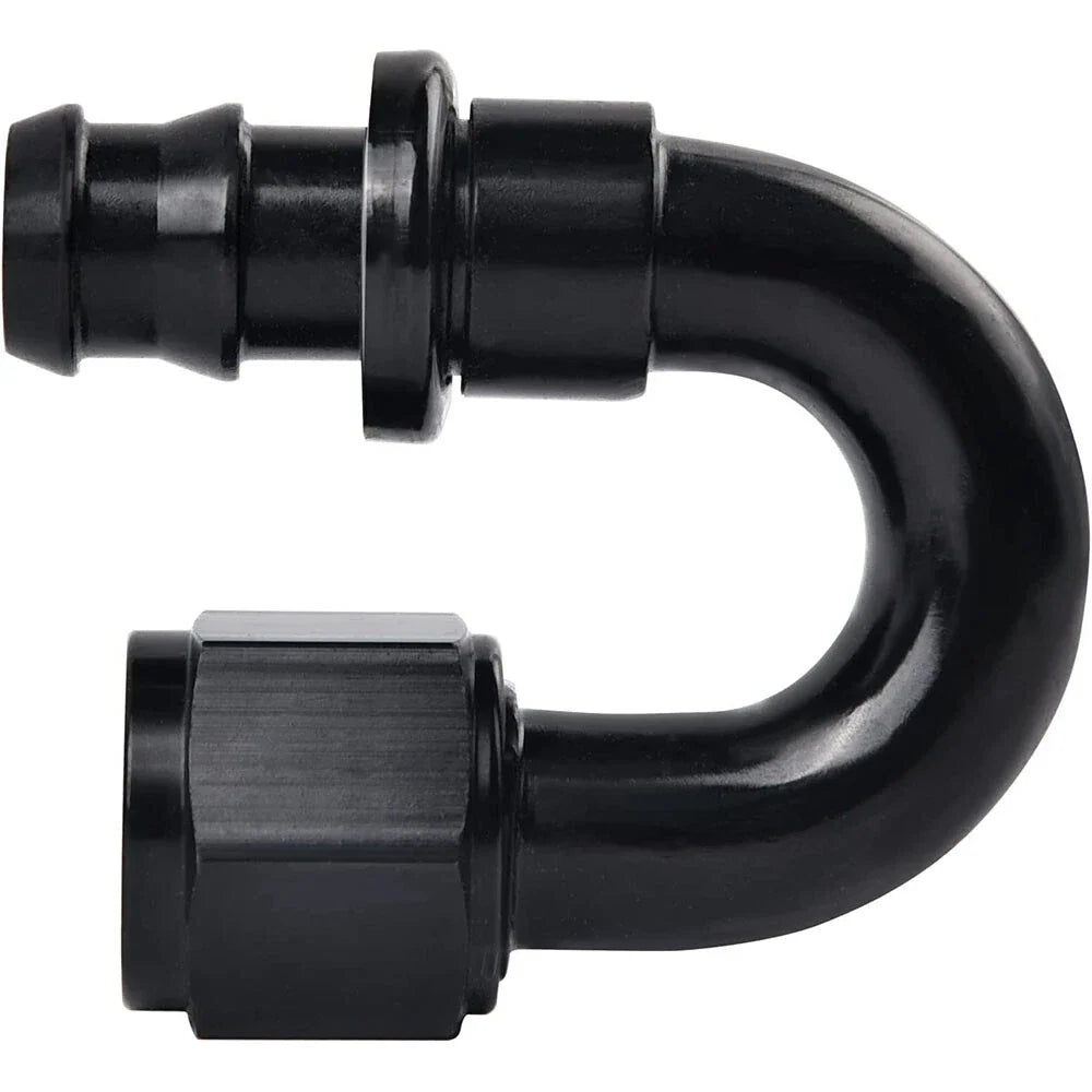 12AN 180° Push-On Hose Fitting Adapter for Oil Fuel Water Air (—)