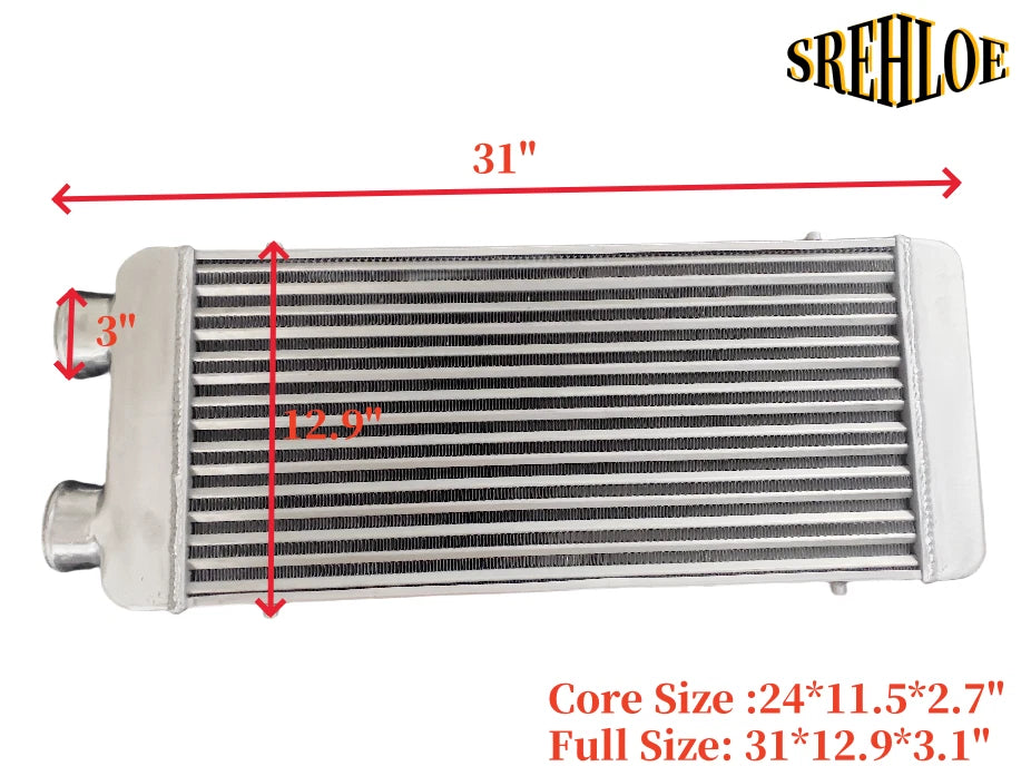 31" Aluminum Turbo Intercooler for Universal Fit (No Specific Part Numbers)
