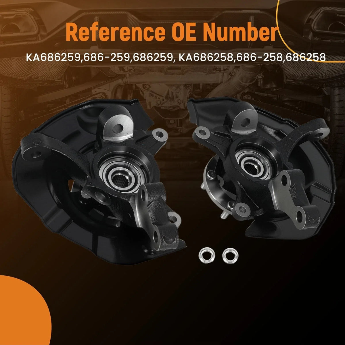 4X Front Steering Knuckle w/ Rear Wheel Hub Bearing for Toyota Camry (2007–2009)