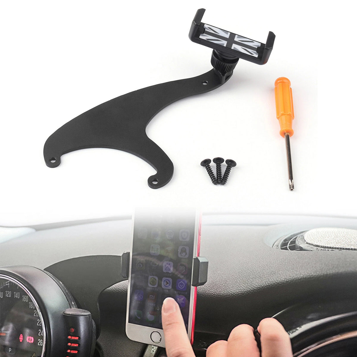 Union Jack Phone Holder Stand Kit for Mini Cooper F54 F55 F56 (INT-393-A)