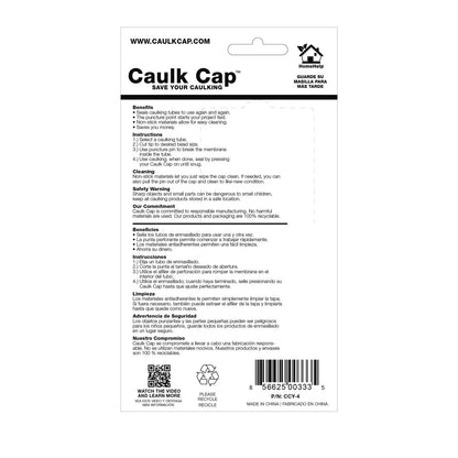 Caulk Cap CCY Saver Series for Reusable Tube Sealers