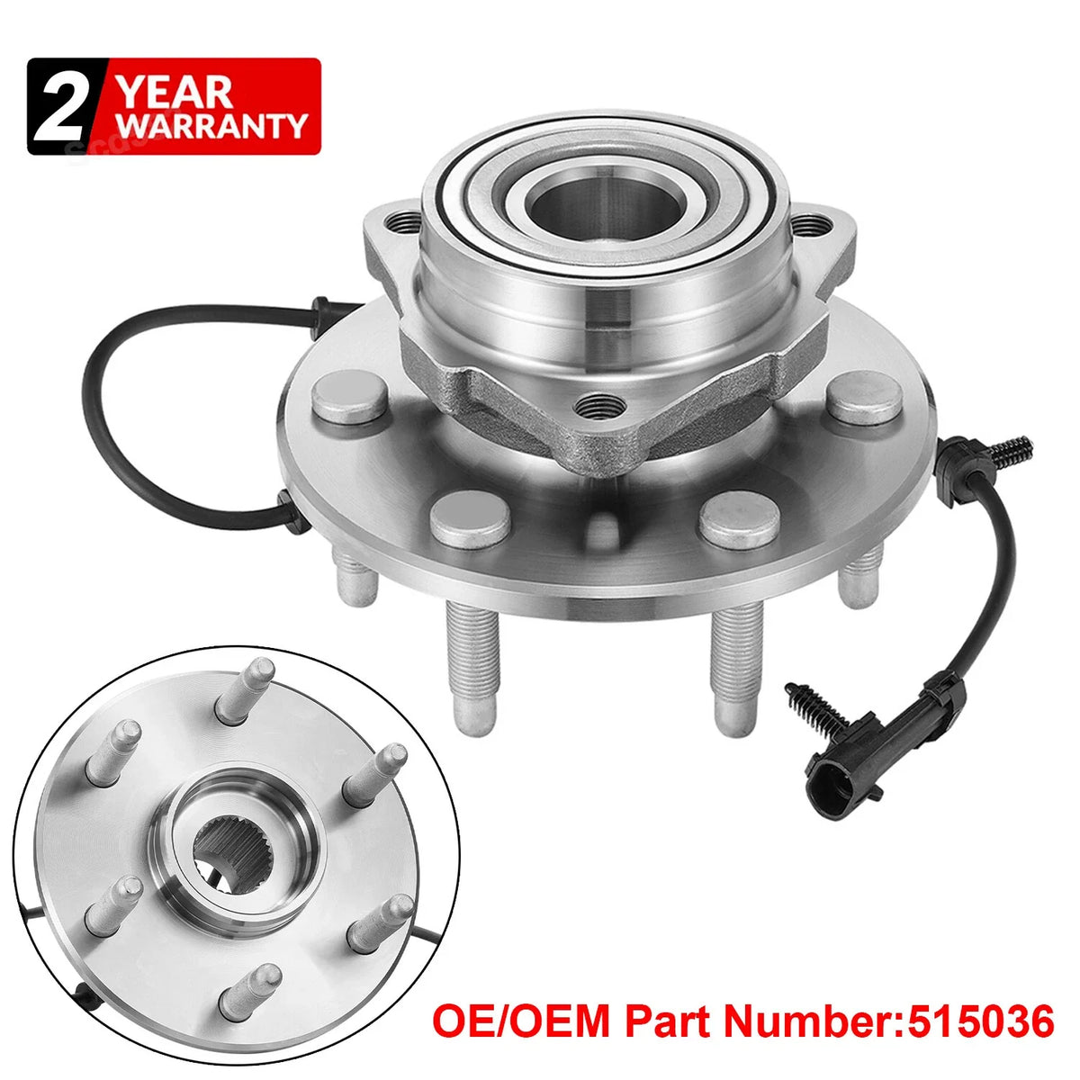 4WD Wheel Bearing and Hub Assembly for 2003-2013 GMC Savana 1500 2500 (4.8L)