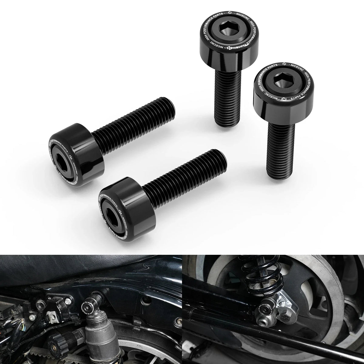 Aluminum Rear Shock Bolt Mount Kit for Harley Road King EFI (1996–2006)