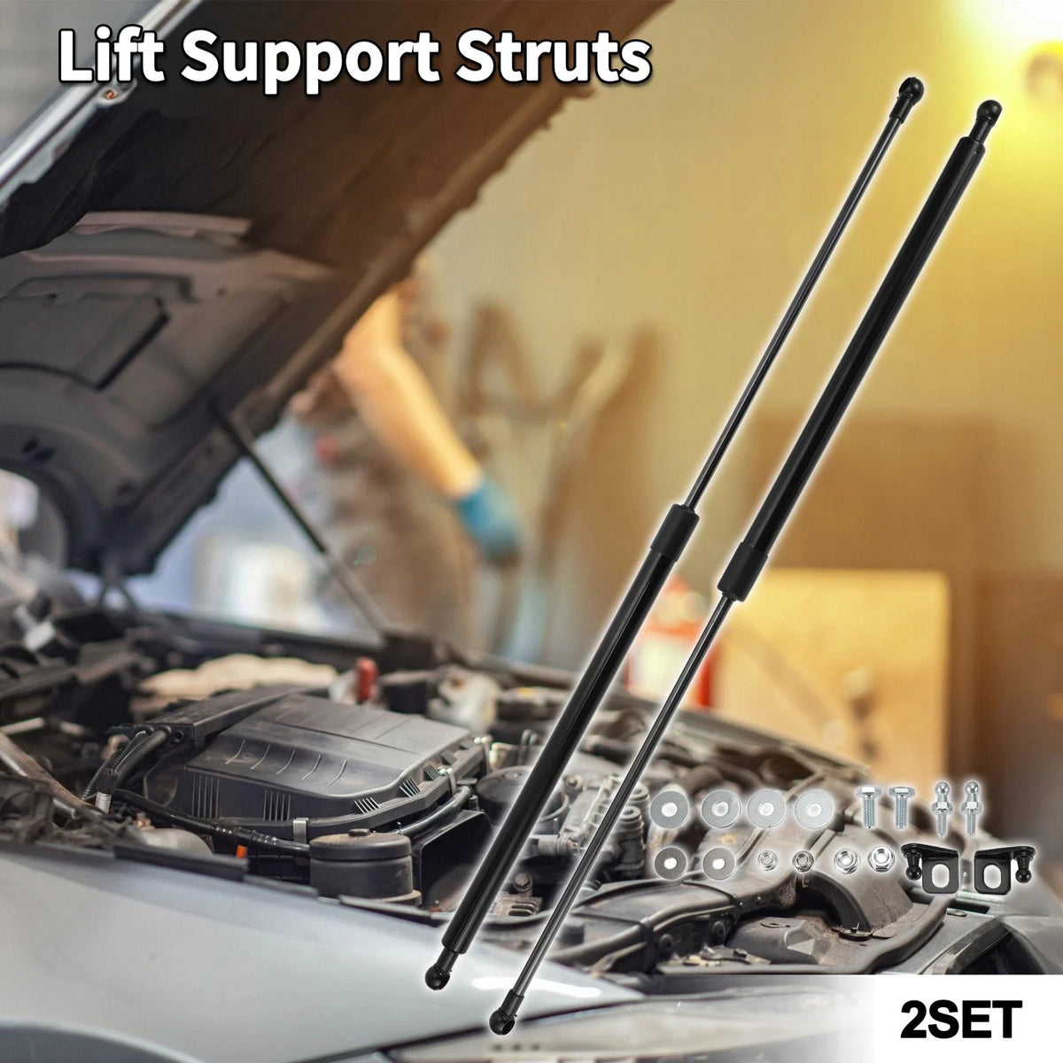 Set of 2 Front Hood Lift Supports Struts for Honda Civic (2016–2021)