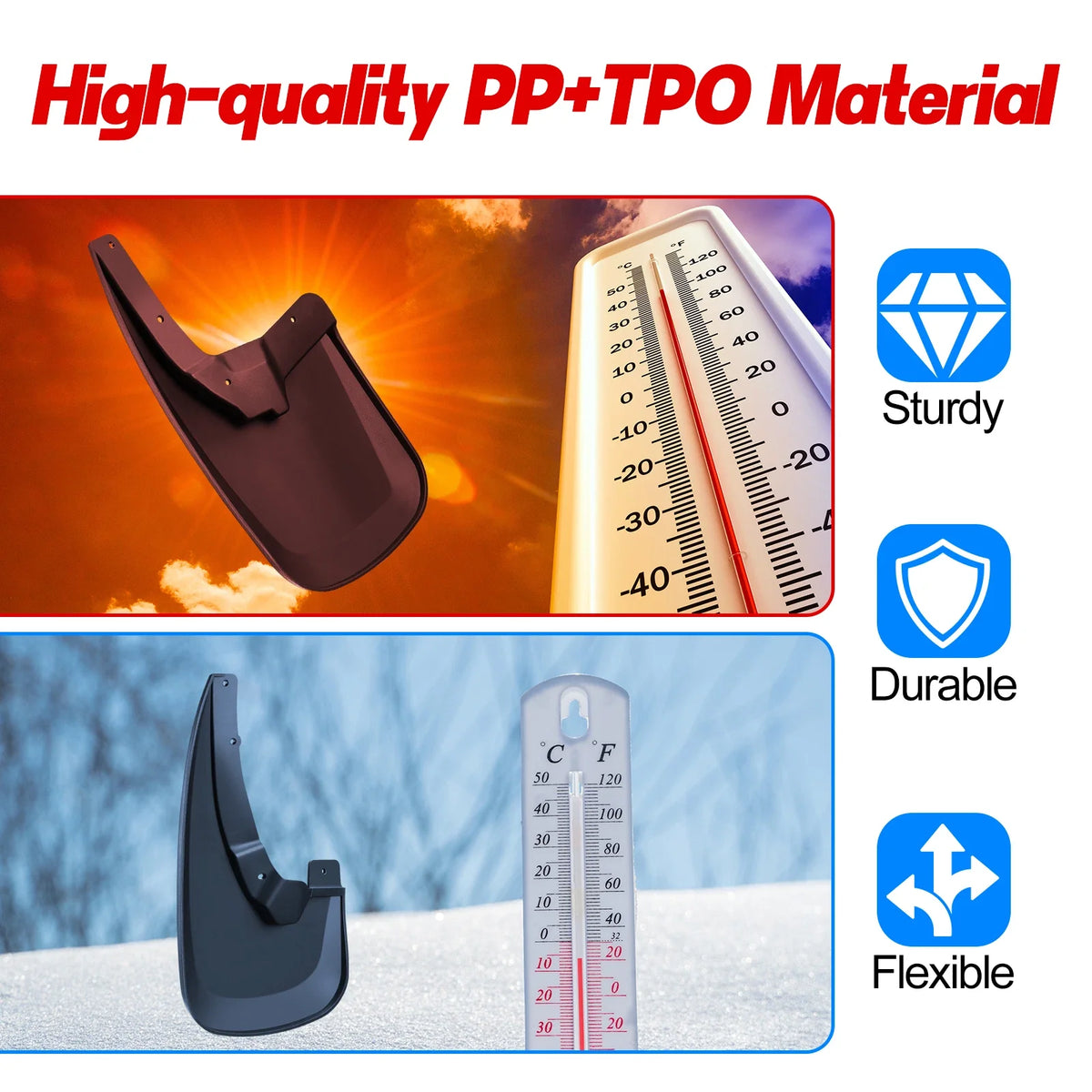 Front & Rear Splash Guards Mud Flaps for Ram 1500 2500 3500 (2009–2018)