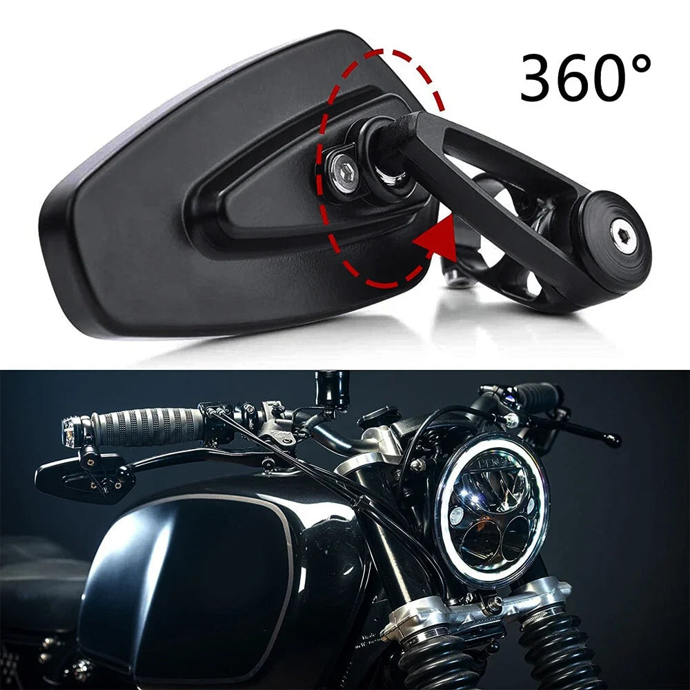 7/8" Handlebar End Rearview Side Mirror for Honda Yamaha Motorcycle