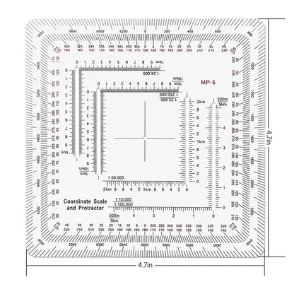 Coordinate Ruler with Protractor for Engineering Measurement Tool
