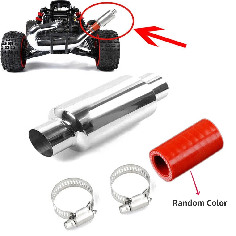 Steel Exhaust Pipe Silencer for HPI Baja Rovan 5B 5T 5SC Losi TDBX FS