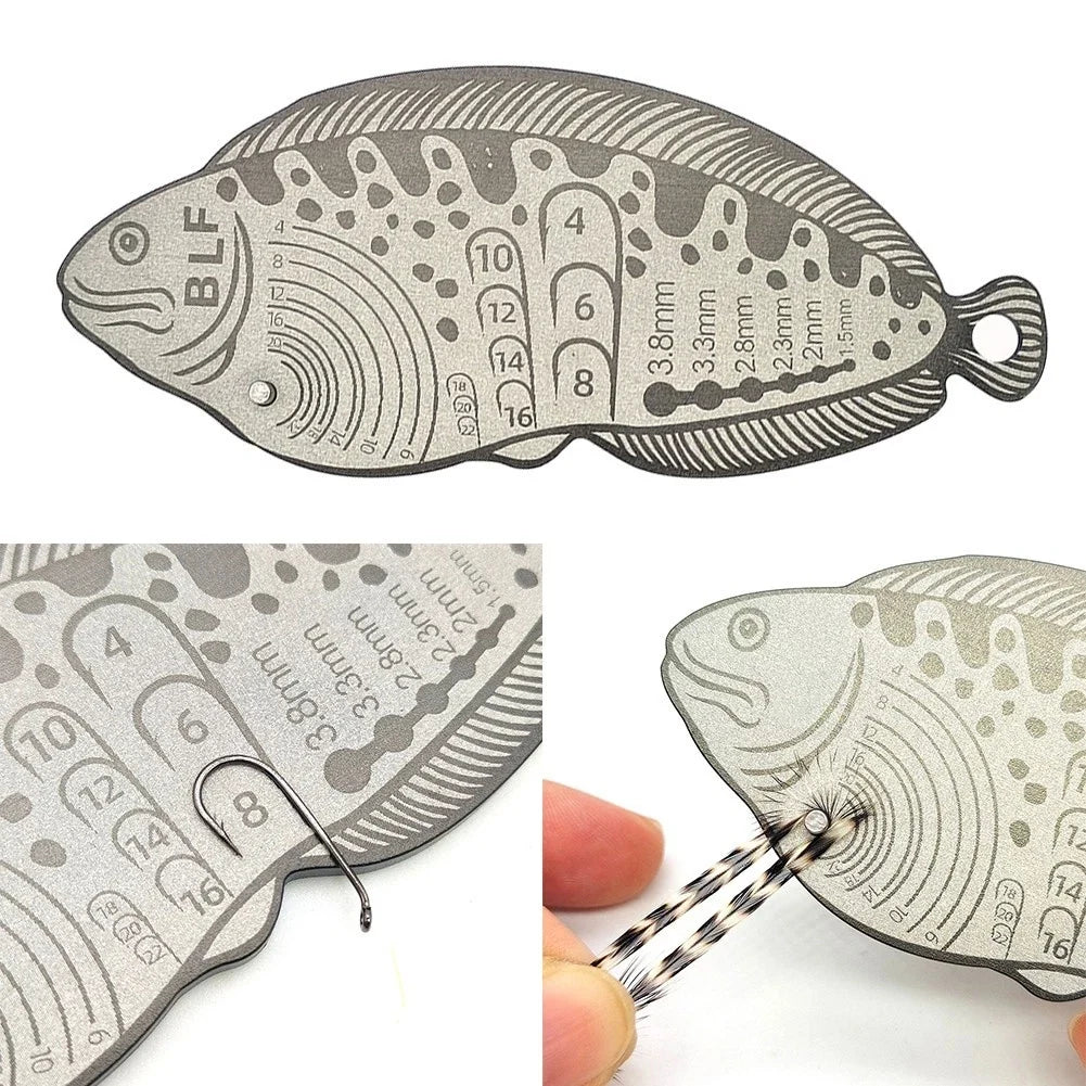 Feather Measurer Gauge 105mm x 42mm x 2.8mm Aluminum Alloy
