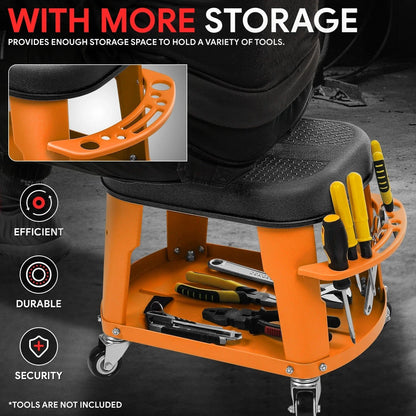 Mechanics Roller Seat for Universal Use (16.14x10.62x13.78in, 300lbs)
