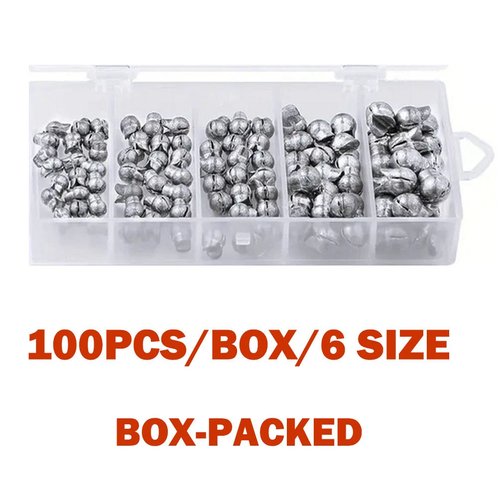 100X Split Shot Sinkers 0.8g 1.0g 1.5g 2g 2.5g 3g w/Box