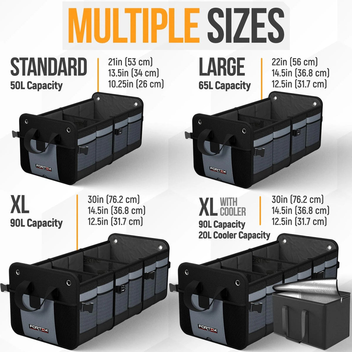 SUV Trunk Organizer MultiCompartment Storage Bag 90L NonSlip Design