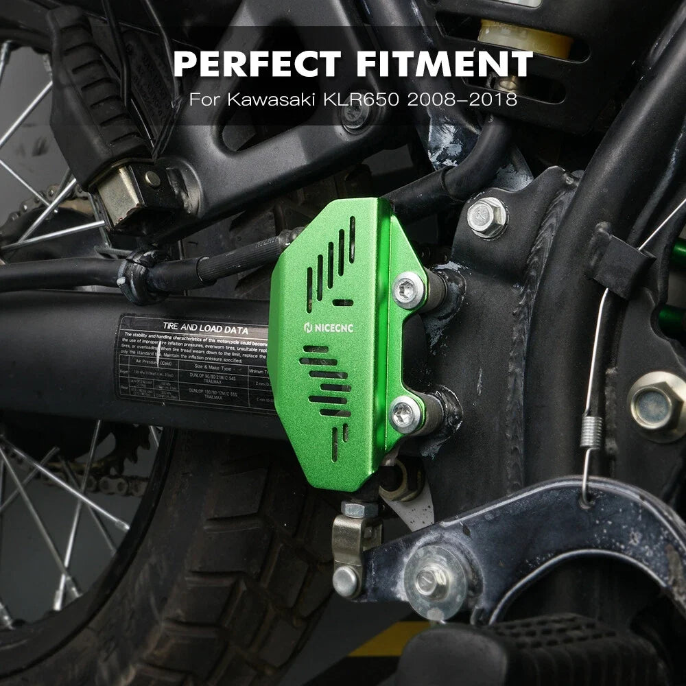 CNC Anodized Rear Brake Fluid Reservoir Guard for Kawasaki KLR650 (2008–2018)