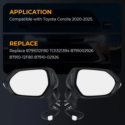 Passenger Side Rear View Mirror Assembly for Toyota Corolla (2020–2025)
