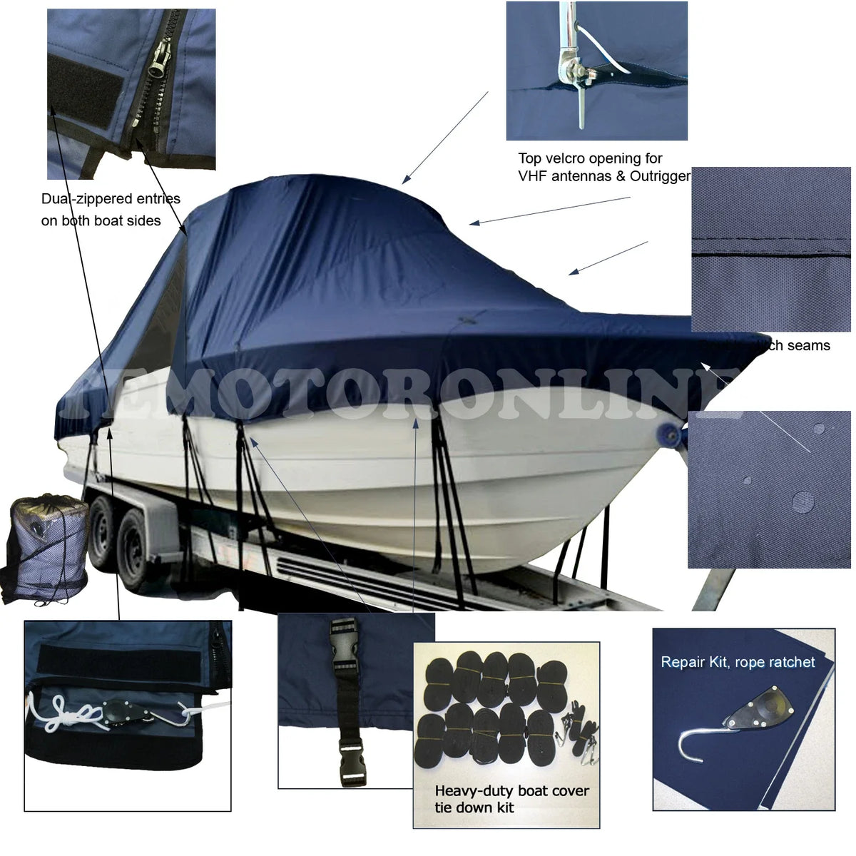 Boat Cover for Seaswirl Striper 2100 WalkAround (Navy)