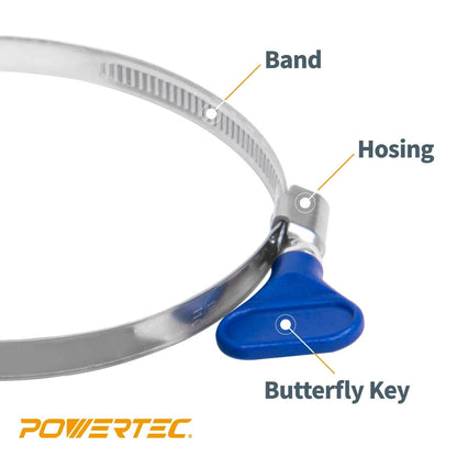 Set of 5 Powertec 70127 2-1/2 Inch Key Hose Clamps