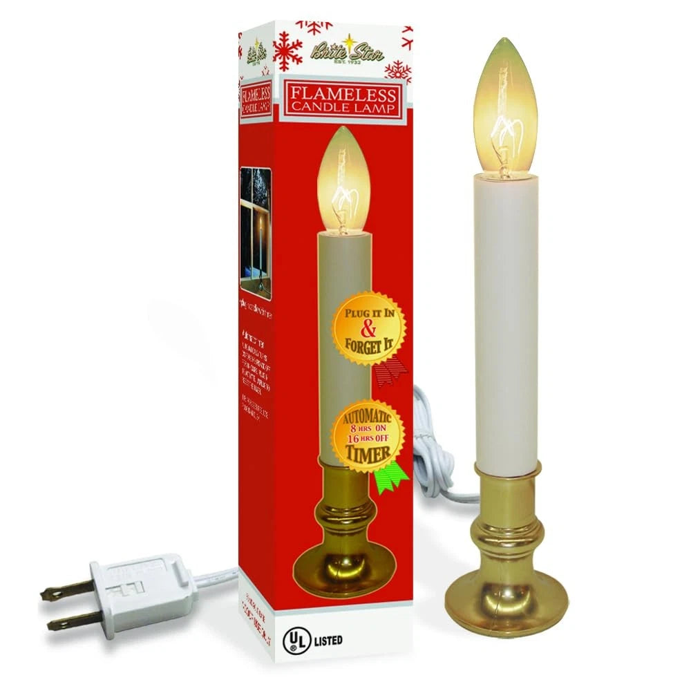 Electric Window Candle Lamp for Brite Star (1 Count) - Brass Base
