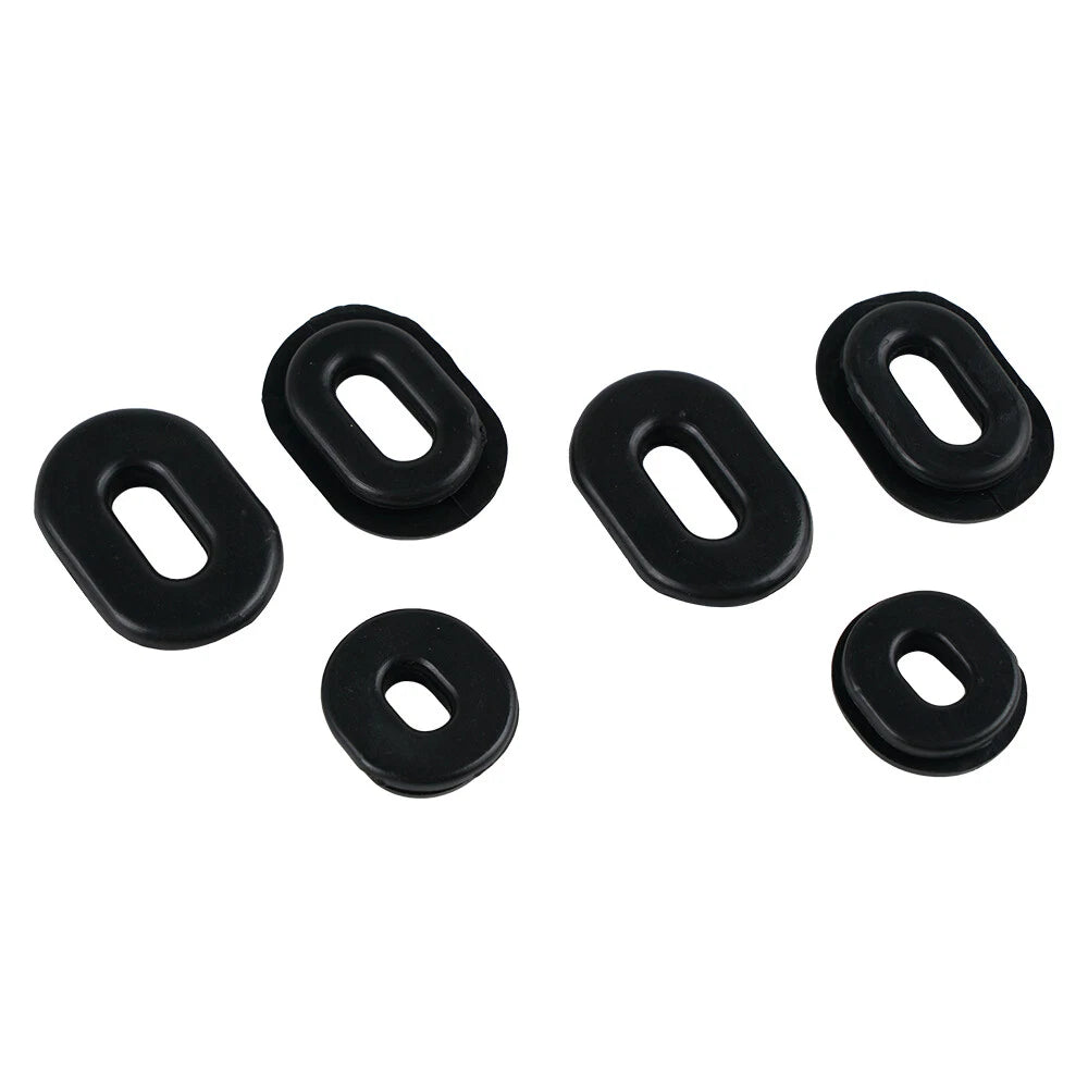 Set of 6 Side Cover Grommets for Honda CB100K (1971–1972) Black Rubber