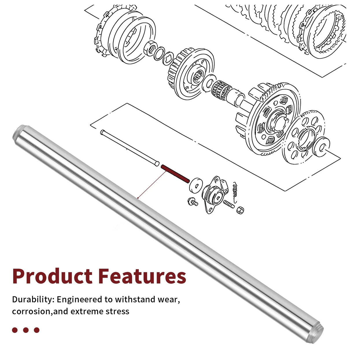 Left Clutch Push Rod for Suzuki GSXR1100 GSXR750 (1986–1988) 23111-15501