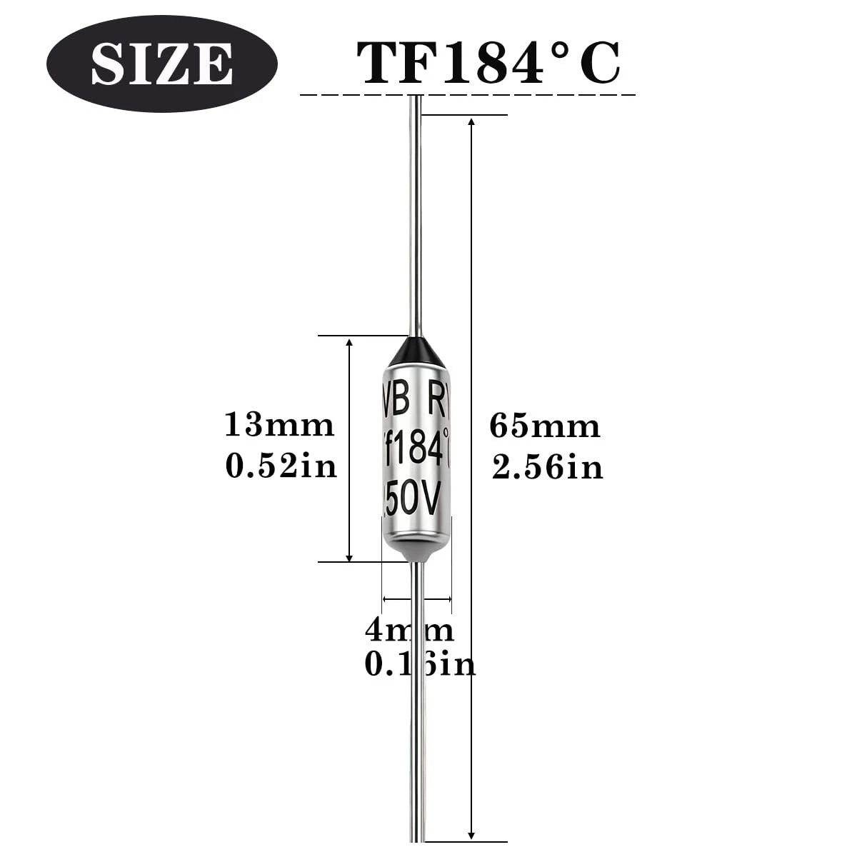 10X 184 Degree Metal Thermal Cutoffs Fuse 10A 250V