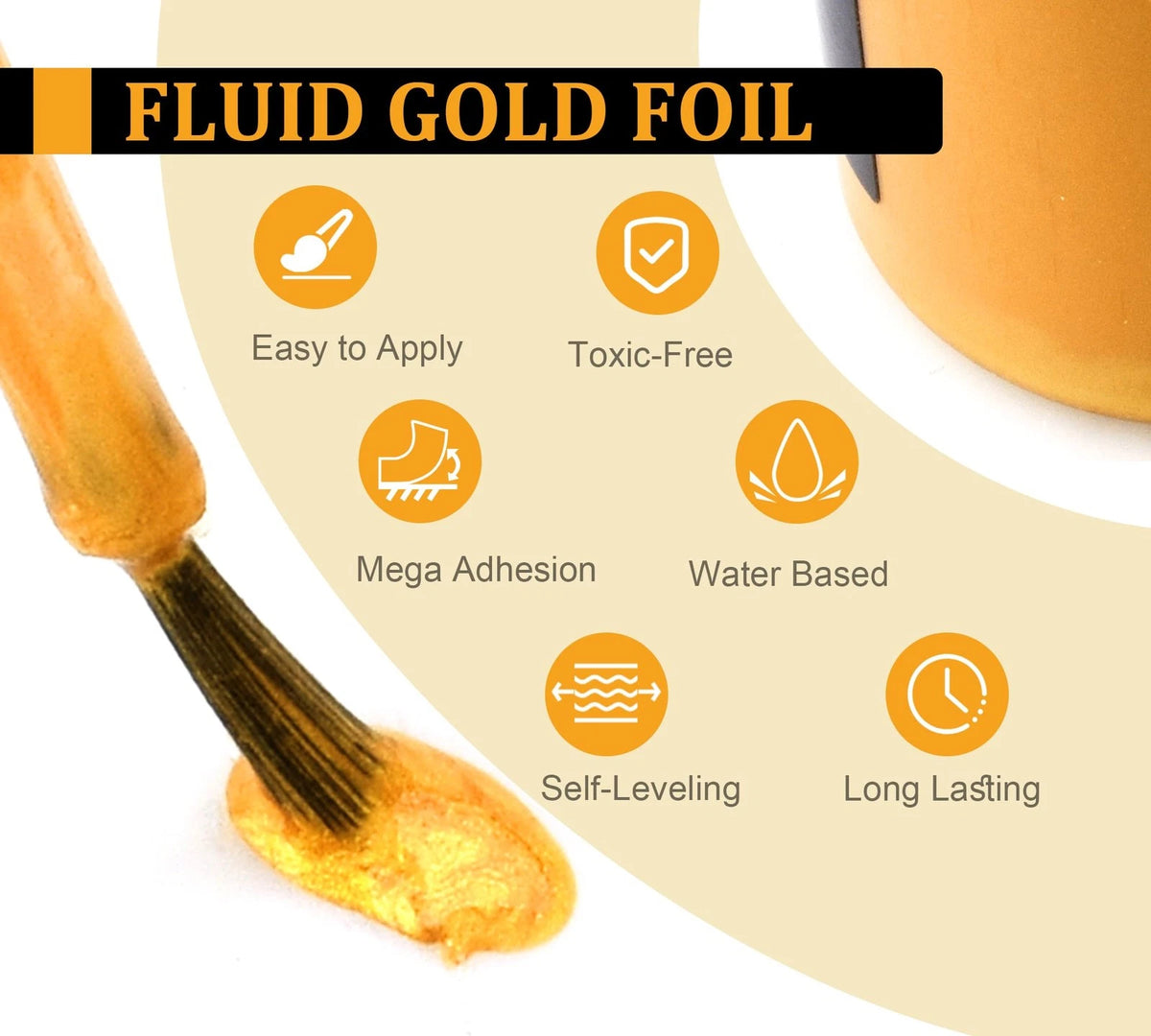 Metallic Gold Paint Kit, 7oz Water-Based Liquid Leaf for Automotive Use