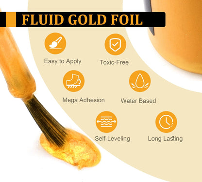 Metallic Gold Paint Kit, 7oz Water-Based Liquid Leaf for Automotive Use