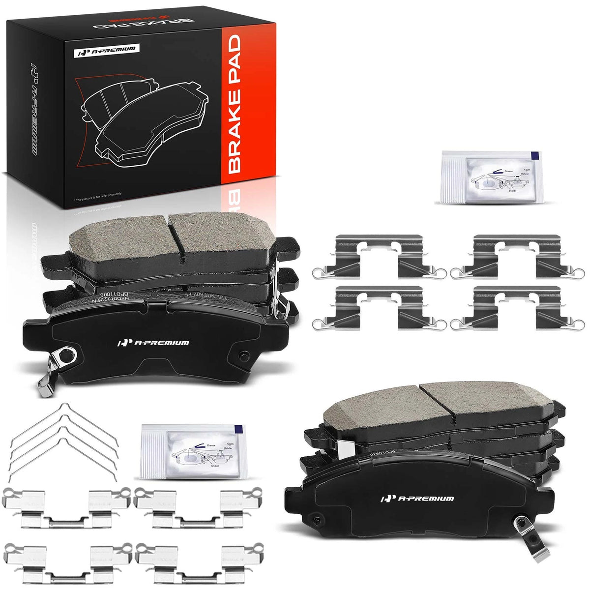 Set of 8 Ceramic Brake Pads for Nissan Frontier Xterra (2005–2019) 44060-EA091, P-1094, P-1100