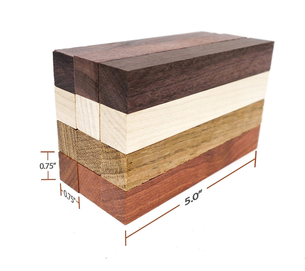 12-Pack Exotic Wood Pen Blanks for DIY Turning Supplies