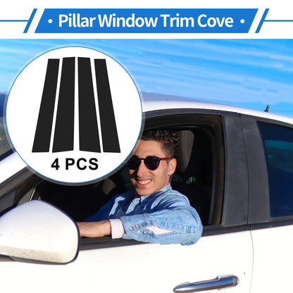 Set of 4 Door Pillar Window Trim for Mitsubishi L200 (2005–2014) Black