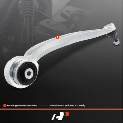 Front Right Lower Rearward Control Arm w/ Ball Joint for Audi (8W0407694B, 8W0407694A, CMS701134)