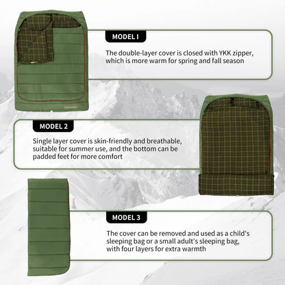 Double Sleeping Bag for Camping (220x160cm)