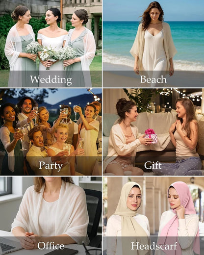 Evening Shawls for Women's Dresses (Sheer Chiffon, Wedding Wraps)