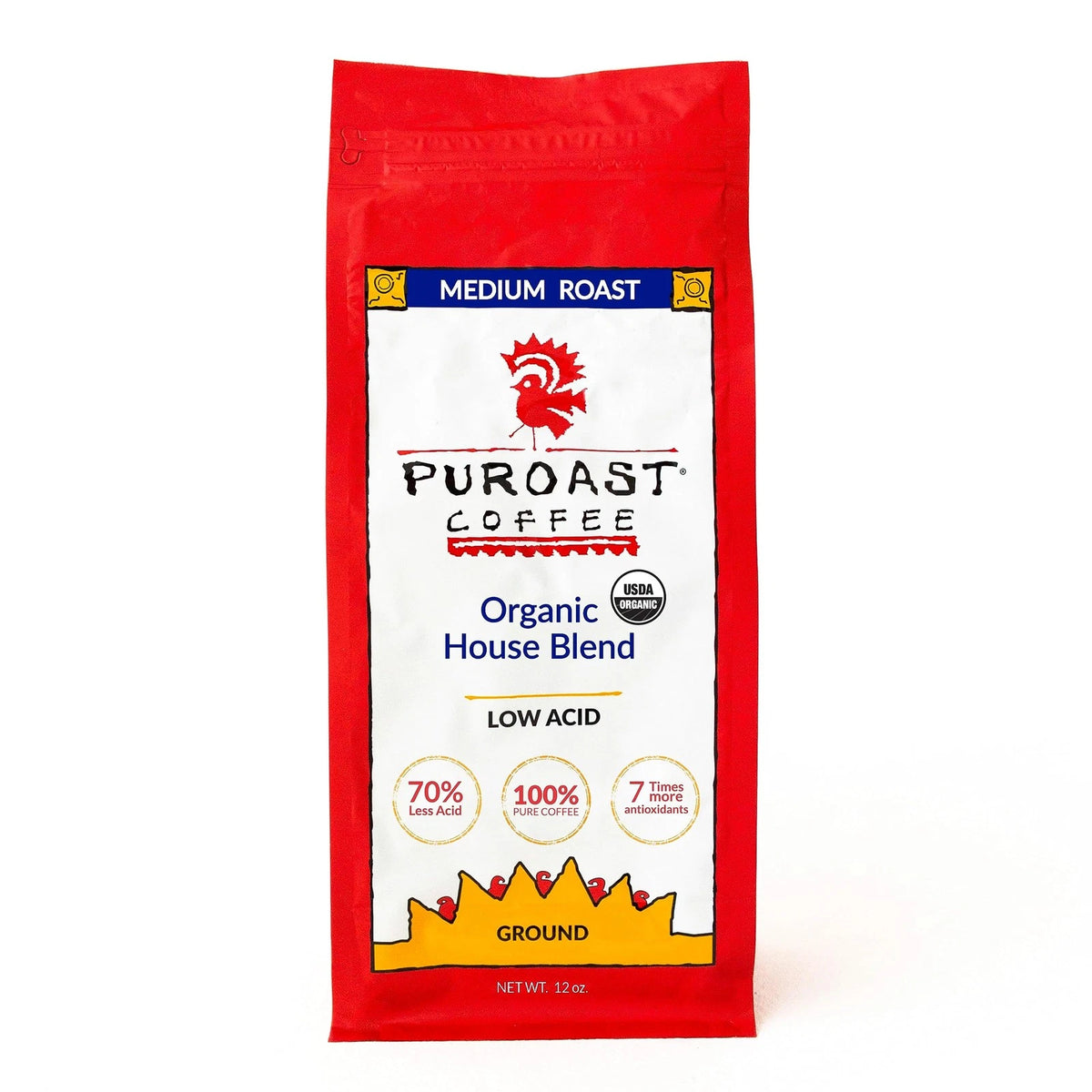 Puroast Low Acid Coffee Ground for Organic House (Pack of 1)