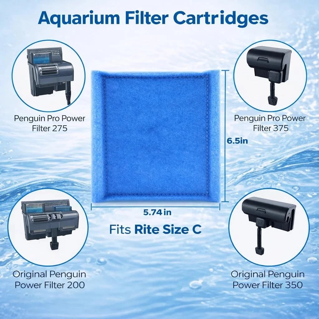 12 Pack Aquarium Filter Cartridges for 12 x 12 Inch