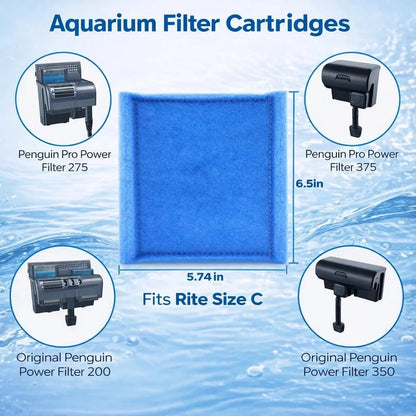 12 Pack Aquarium Filter Cartridges for 12 x 12 Inch