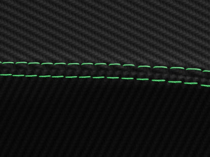 Console Lid Armrest Cover for Hummer H3 (2005–2010) Carbon Fiber Green Stitch