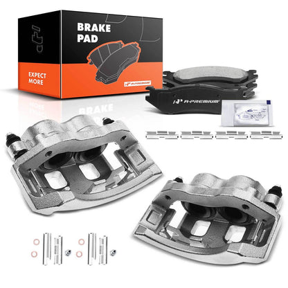 Set of 6 Front Brake Calipers + Ceramic Pads for Dodge Durango (2005–2006) 1310089700, 1310089701, P18026N, 5080557AA, 5080557AC