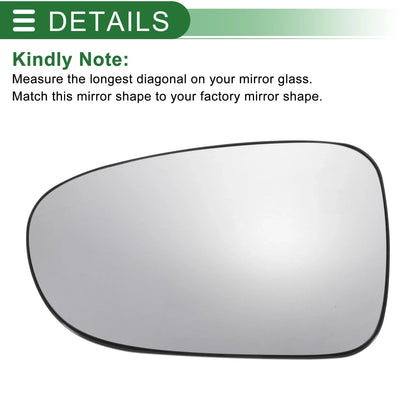 Left Side Convex White Mirror Glass for Ford Galaxy (Non-Heated)
