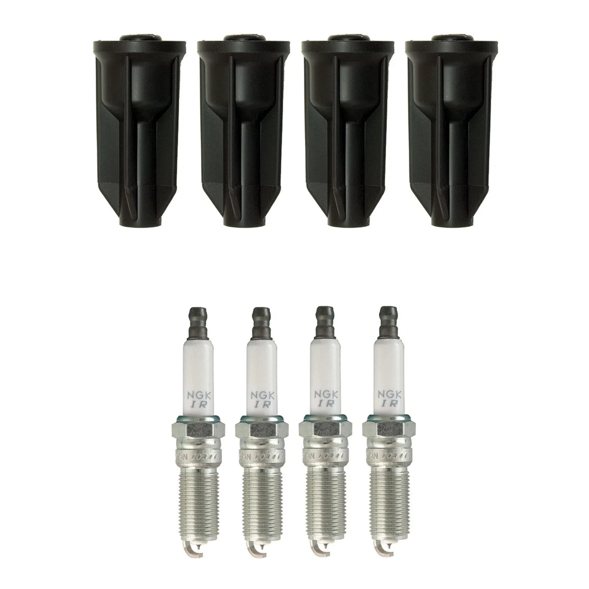 Set of 4 NGK Laser Iridium Spark Plugs & Coil Boots for Canyon Colorado (2004–2012)