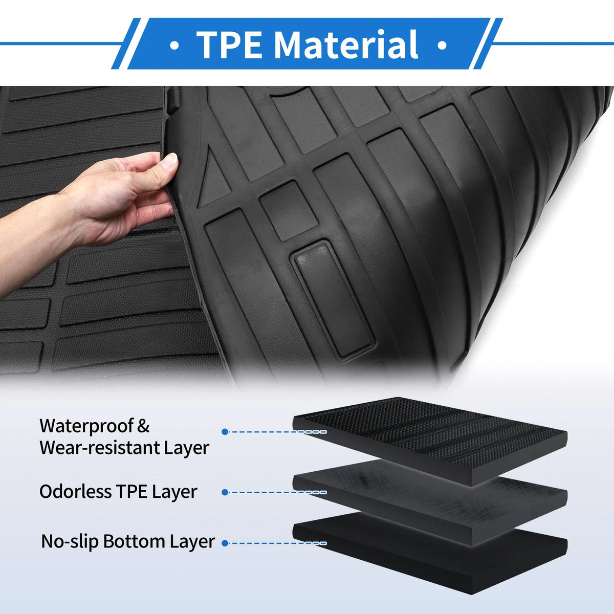 Cargo Liner Rear Trunk Mat for Volkswagen Atlas Cross Sport (2020–2024) TPE