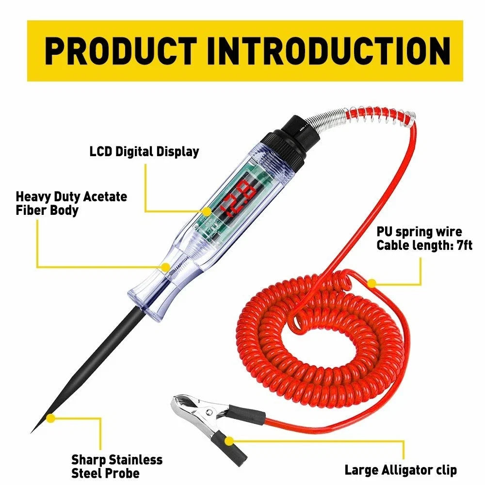 Digital Electric Circuit Tester for Universal Vehicles (6V/12V/24V)