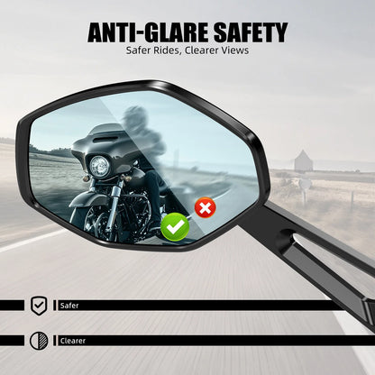 Aluminum Case Mirrors for Harley Road Glide EFI FLTRI, FLTR, FLTRX, FLTRU (2002–2023)