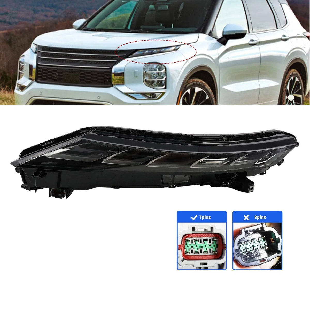 LED Turn Signal Light for Mitsubishi Outlander (2022–2024) 8310A043, 1KPMT1902001