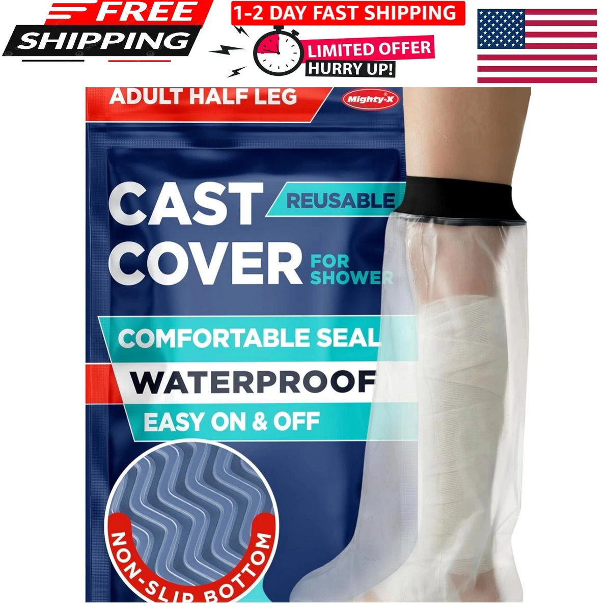 Cast Covers for Shower Leg Adult Waterproof Full Leg Protector