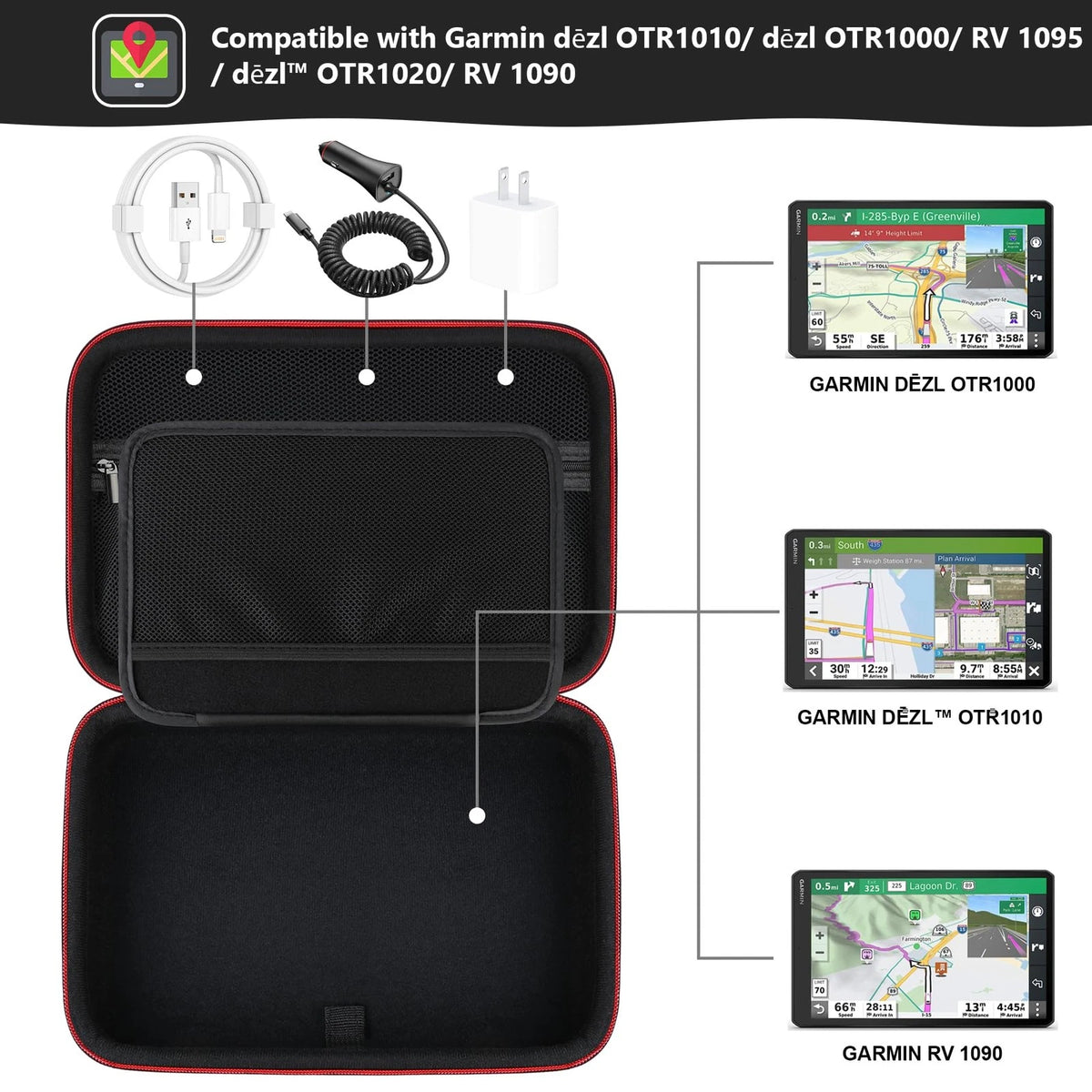 Hard GPS Case for Garmin dēzl OTR1010/OTR1000/RV 1095